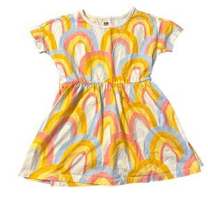 Tea Collection Girls Rainbow Print Short Sleeve Cotton Dress Size 3